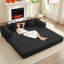 Canapé-lit modulaire 3-en-1 avec mousse à mémoire de forme, méridienne convertible et lit de jeu, housses en velours côtelé amovibles-1704854292
