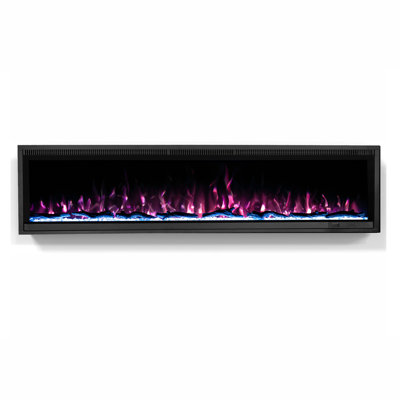 50" Ultra-Narrow Bezel Electric Fireplace Recessed & Wall Mounted Heater, CSA Certified