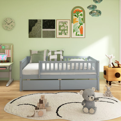 Daybed Wood Bed With Two Drawers by Harriet Bee