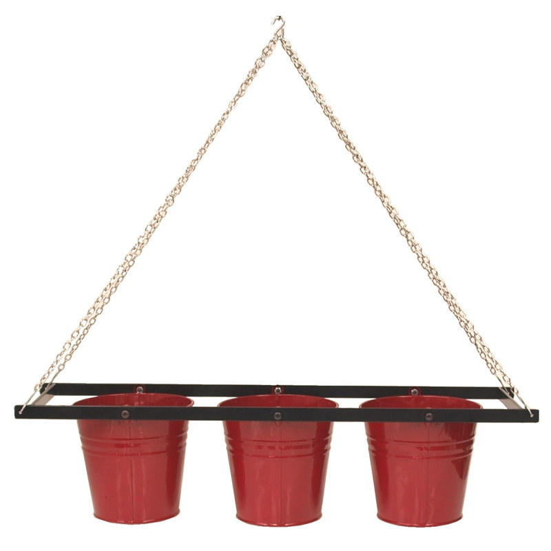 Pot à fleurs suspendu en métal Kinder, Rouge