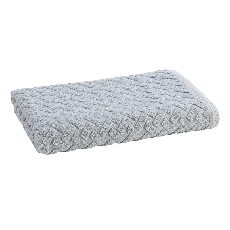 Trellis Cotton Bamboo Blend Antimicrobial Bath Towels, Glacier