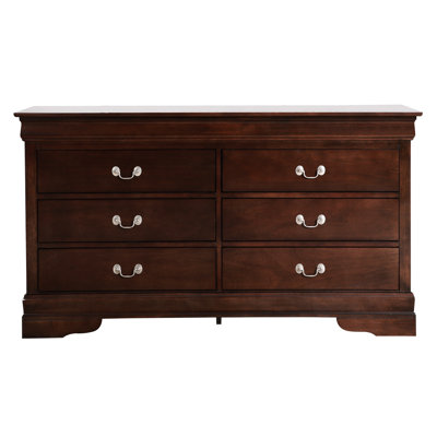 Glory Furniture's G3125-d Cappuccino Dresser - Traditional Style Bedroom Furniture With Bases & Curved Mouldings Beige Particle Board 60 In. Depth X 18 Width 33 Height Finish Metal Hardware, In D W H,