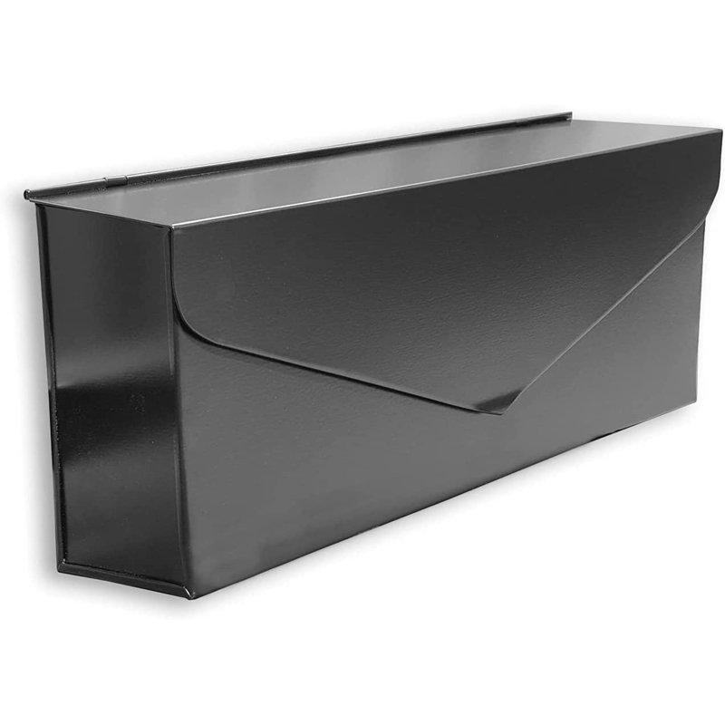 Black Aluminum Envelope Wall Mounted Mailbox