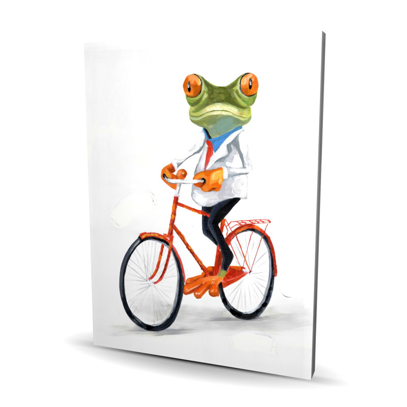 Drôle de grenouille sur un vélo