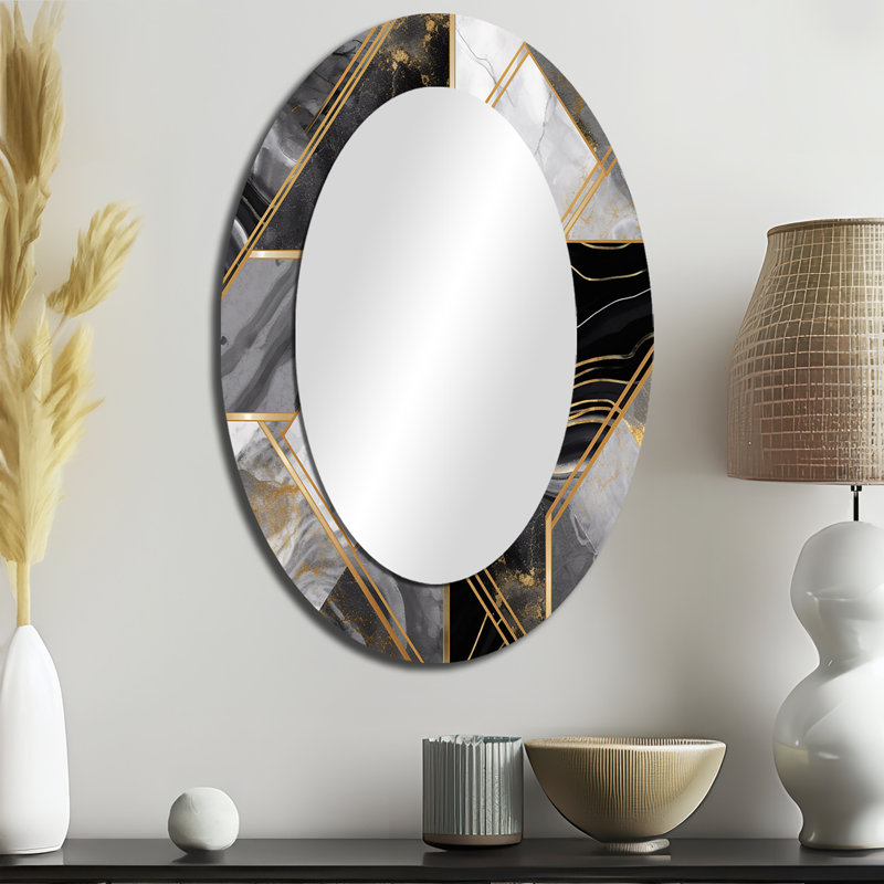 Lal - Miroir abstrait en métal, 36 po x 24 po