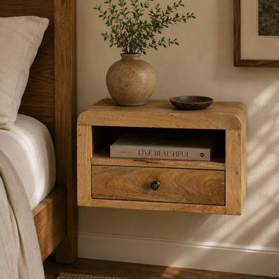 Chunky Chestnut Floating Bedside
