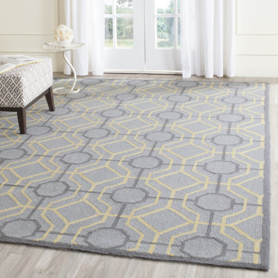 Tapis gris crocheté à la main Naya