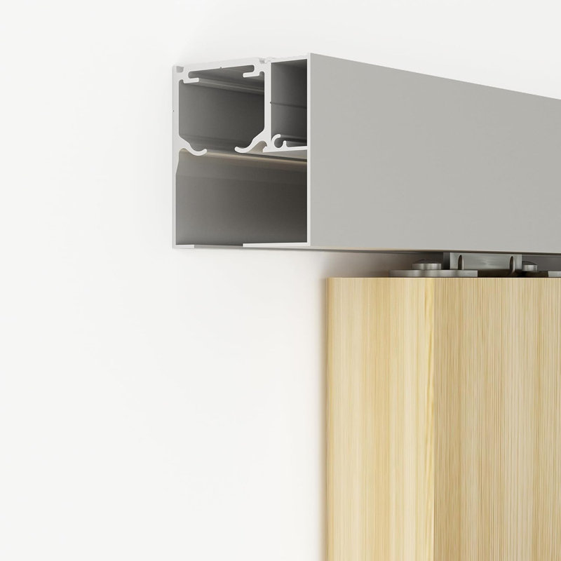 Sliding Standard Single Track Barn Door Hardware Kit(Doors Not Included), Silver