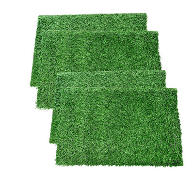 SET OF  2 Artificial Grass Doormat Indoor Outdoor Fake Turf Welcome Door Mat for Entry Porch Patio Entrance Mats Easy Clean