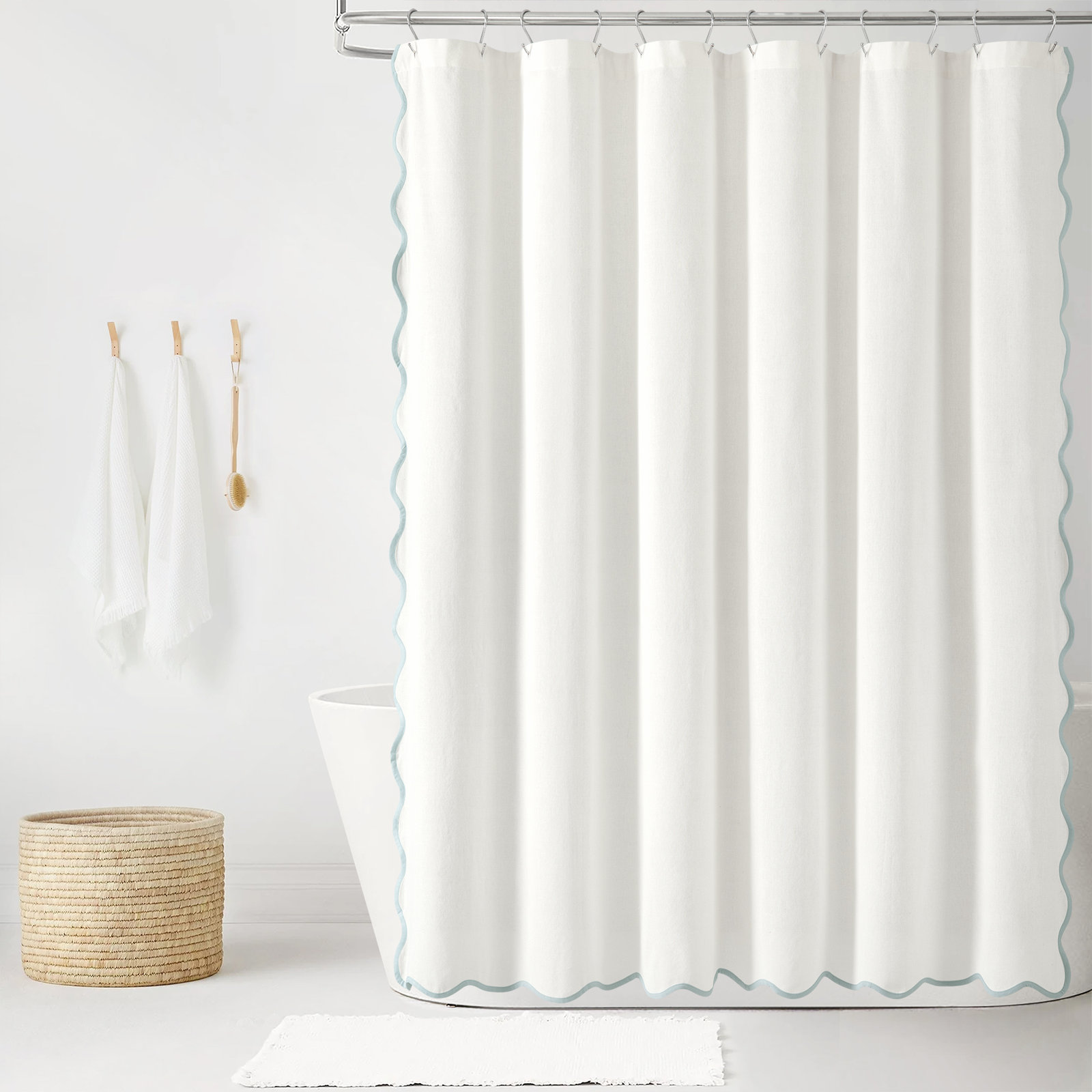 Houston Polyester Shower Curtain, Blue
