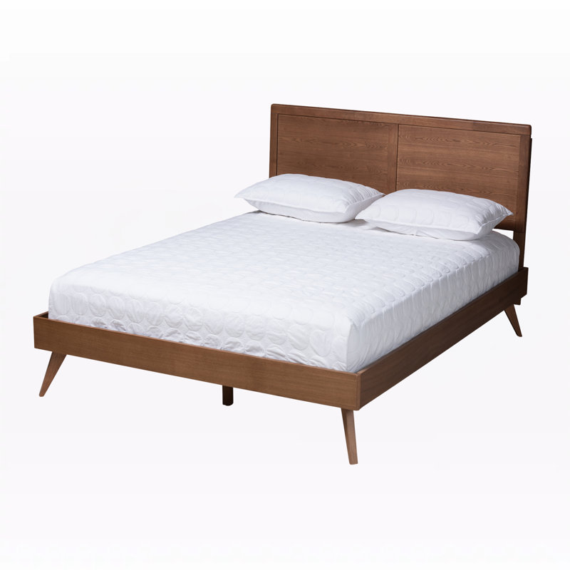 Berendiena Mid-Century Modern, Full Platform Bed, Walnut Brown, 57.1'' W X 78.3'' L X 58.3'' H, Full