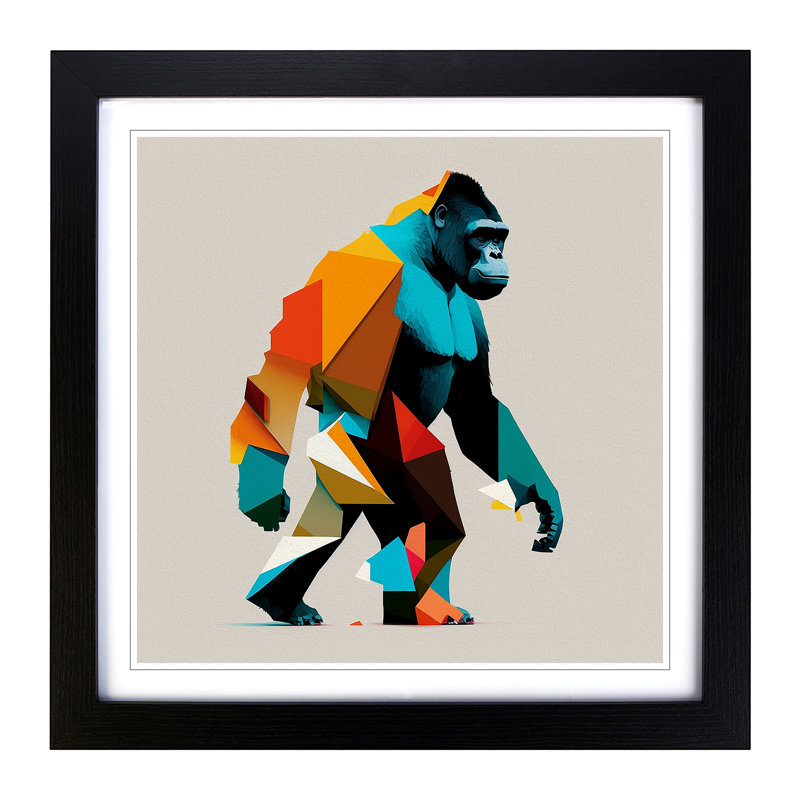 Gorilla Suprematism - Framed Print, Black