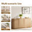  Buffet cannelé moderne 70 po avec bord incurvé et portes à fermeture en douceur-500290541