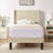 Twin Bed Frame Upholstered Platform with Headboard and Strong Wooden Slats-88590661