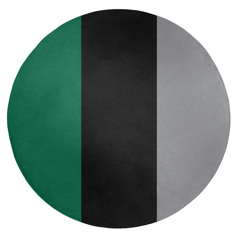 Tapis à rayures green national hockey, Rond 5 pi