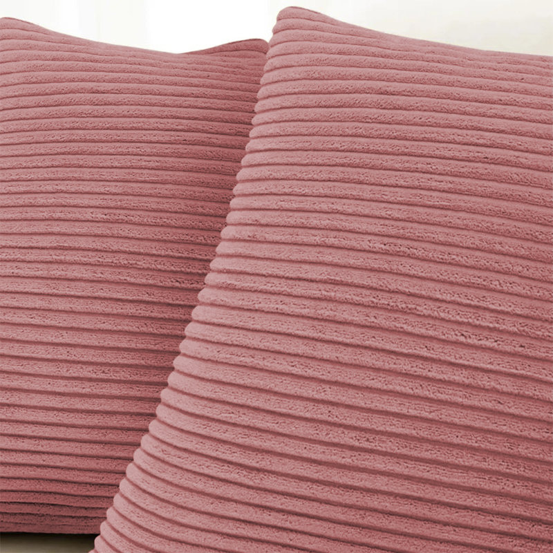 Striped Square Euro Cushion Cover, Light Pink