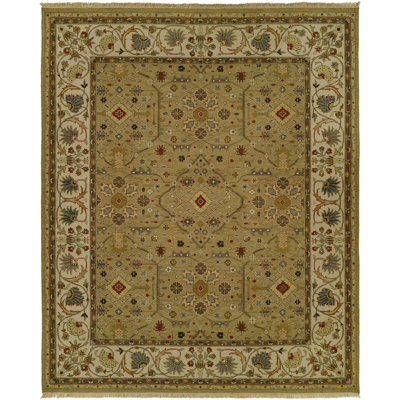 Herrmann Wool Oriental Area Rug in Brown