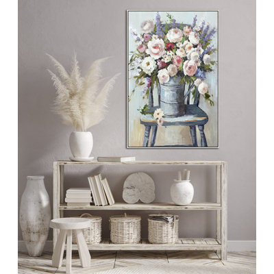 Seated In Bloom Canvas Wall Art