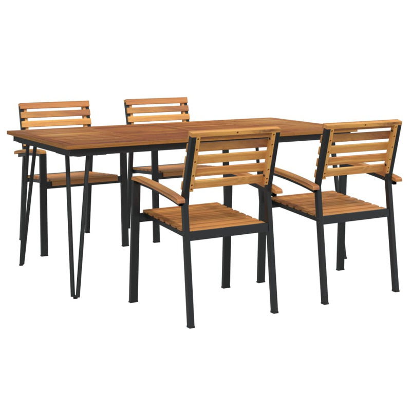 With this wooden garden dining set, you can enjoy a nice meal outdoors with your family and friends!