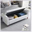 Banc de lit 63 po en tissu blanc crème Polyvalence, application moderne, confort et durabilité