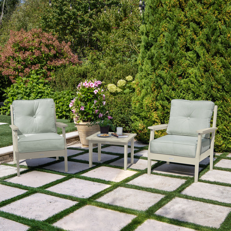 Ensemble de chaises à assise profonde 3 pièces Lehigh, Toile de sel marin