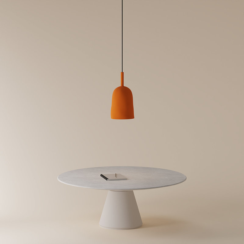 Vessel Pendant Light, 18" H x 14.5" W x 9" D, Persimmon, Black