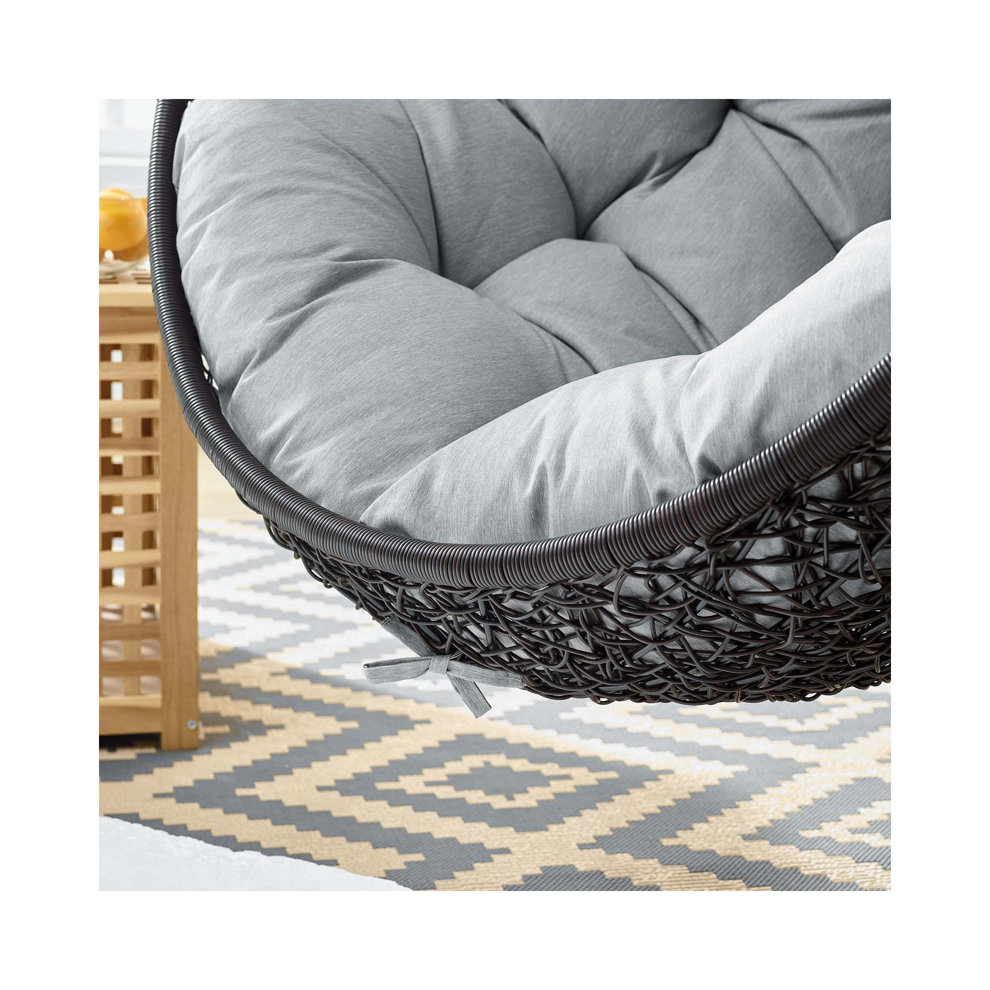 Modway Encase Swing Outdoor Patio Lounge Chair, Gray