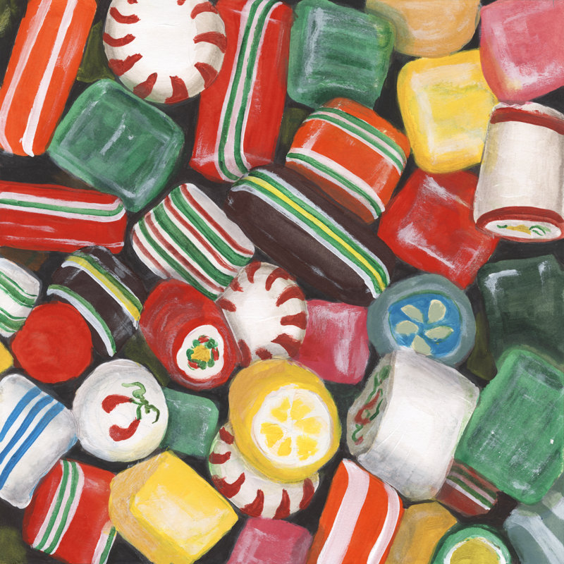 Christmas Candy I by Michael Willett - Wrapped Canvas Print, 30 cm H x 30 cm W