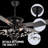 52" Farmhouse Ceiling Fan with Light, 5-Blade Reversible Motor, Crystal Shade, Remote Control, Rustic Black Iron Fan for Living Room, Bedroom
