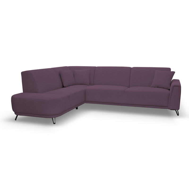 Vecellio 4 Seater Corner Sofa , Left facing, Purple