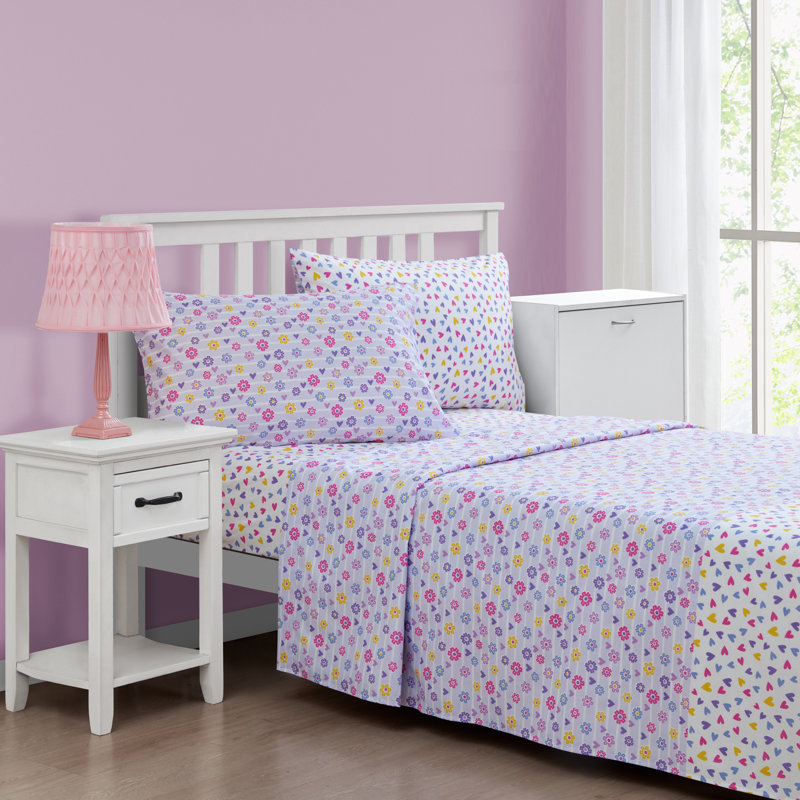 Ensemble de draps Flower Power, Ensemble de draps pour lit simple + 2 pièces supp