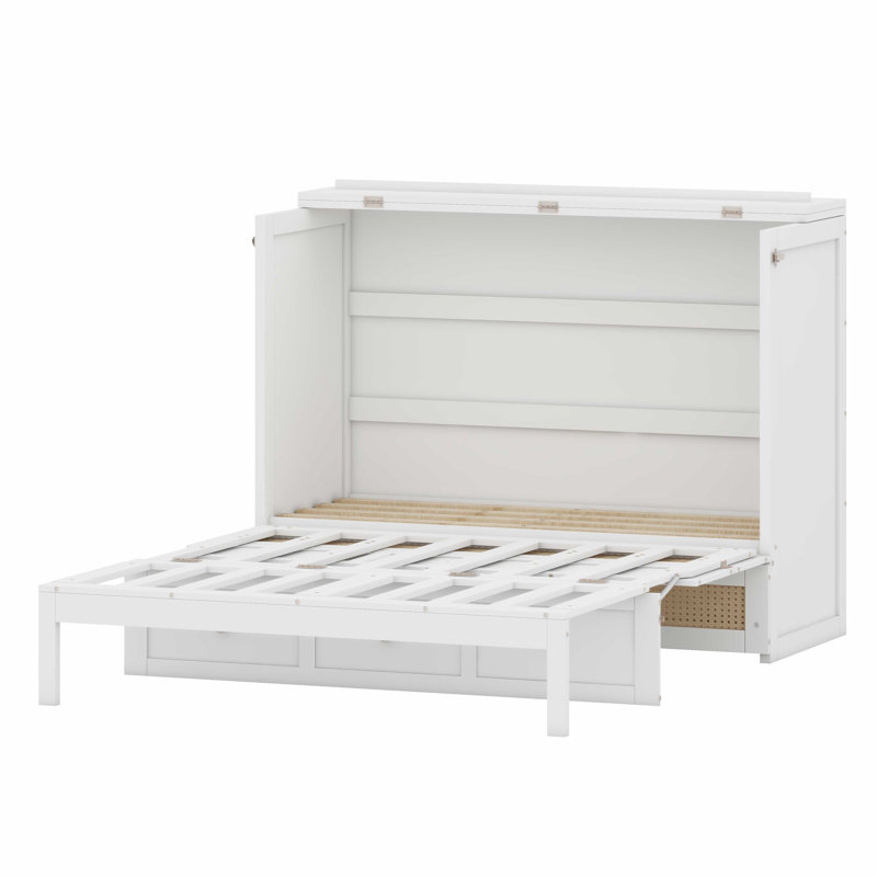 Lit avec rangement Annatina Murphy, Double , Blanc