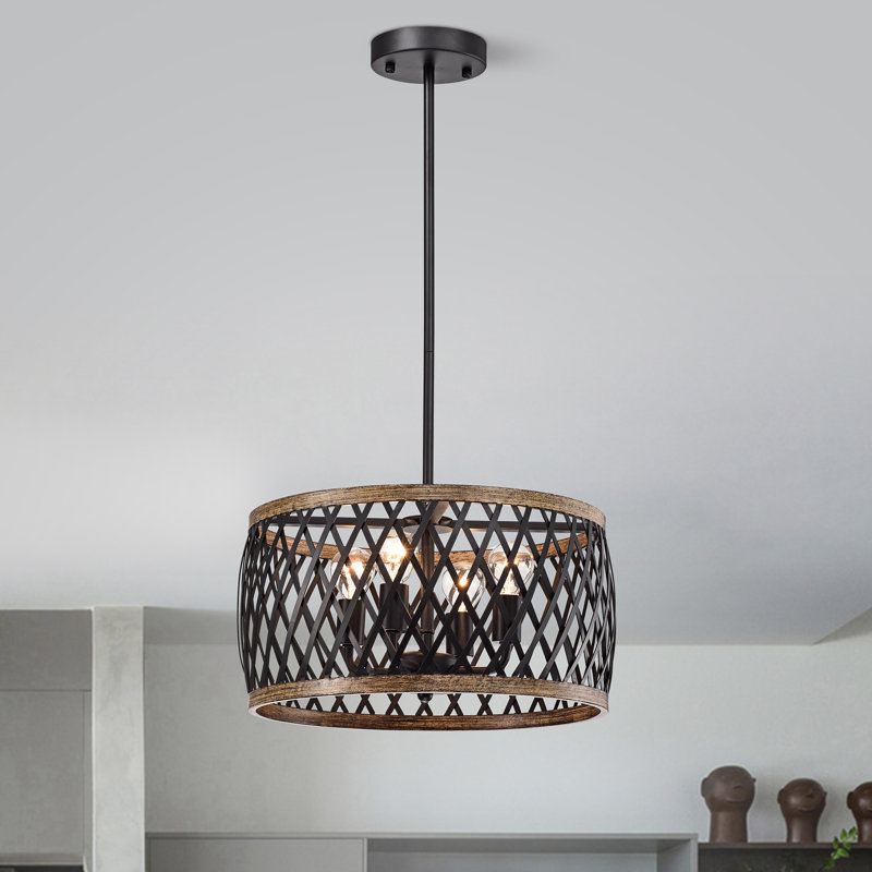 Lustre tambour 4 lumières lanterne