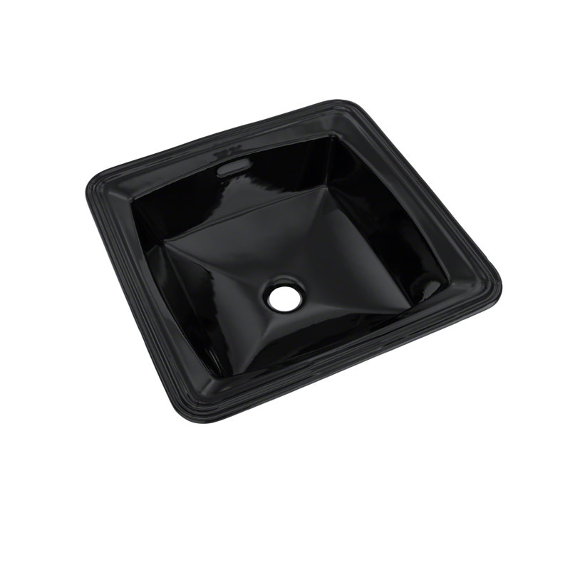 Connelly® Ebony Vitreous China Square Undermount Bathroom Sink with Overflow