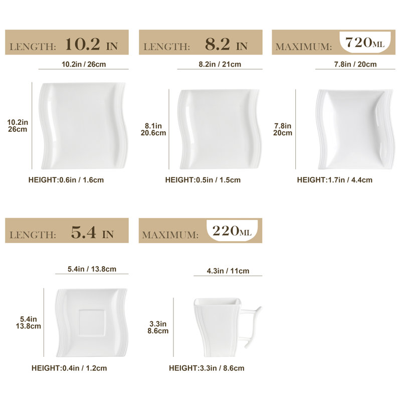 30 Piece Dinnerware Set, Service for 6 