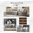 Sofa with 6 Pillows Beige Boucle