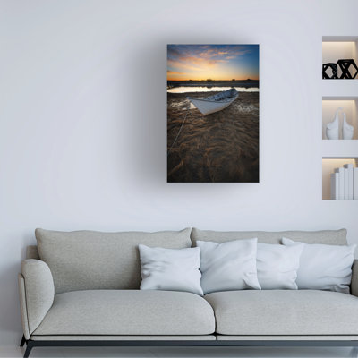 Art mural sur toile tendue - Art mural «Moored In The Marsh» de Rick Berk pour le salon, la chambre à coucher ou le bureau - 16 x 24