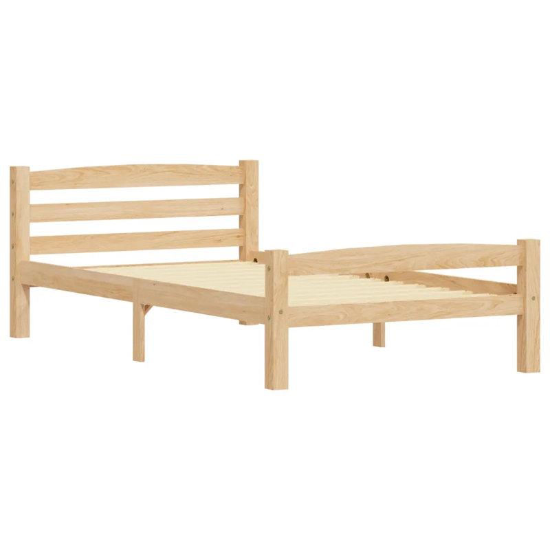 Beeman Solid Wood Bed, Light Brown, European Single (90 x 200cm)