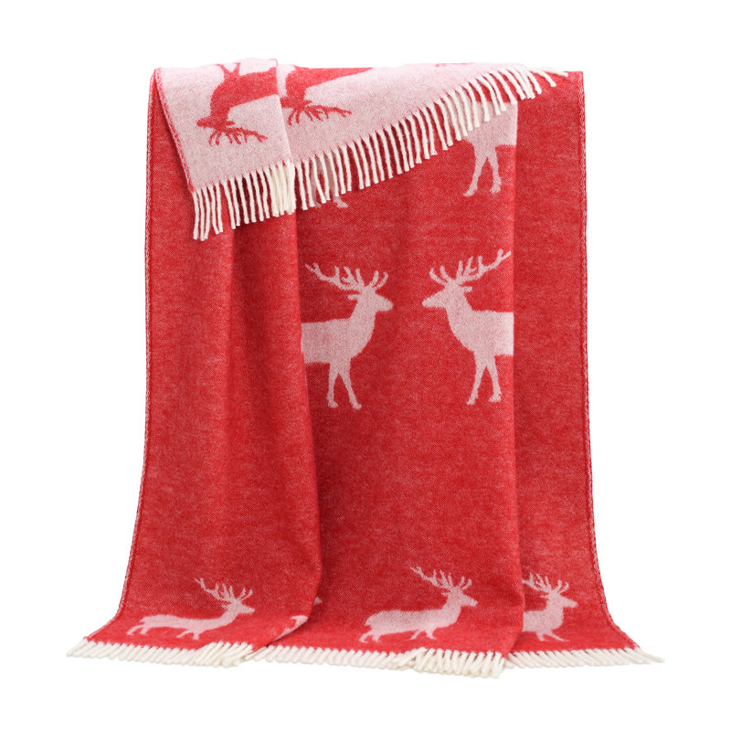 Deer Wool Throw, Red