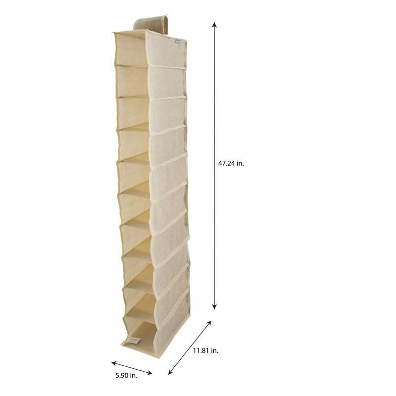 10 Pair Hanging Shoe Organizer, Beige