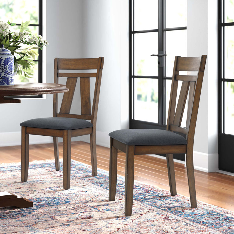 Modern Farmhouse Dining Chairs with Upholstered Seat, Set of 2