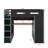 Full Size Wood Loft Bed With Desk,Wardrobe And RGB LED Light-1674237957