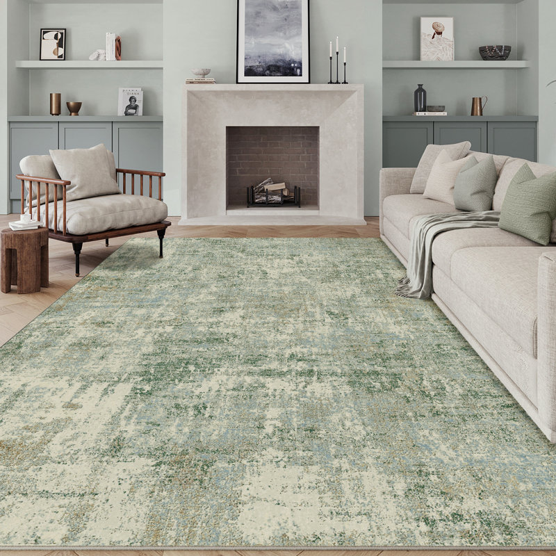 Sarah Claudius Machine Washable Abstract Area Rug With Non-Slip Backing, Rectangle 8' x 10'