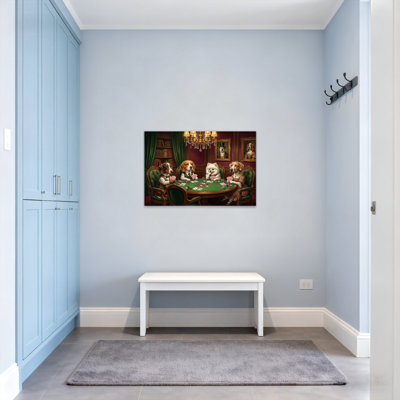 Animals Dogs Playing Poker In Elegant Room