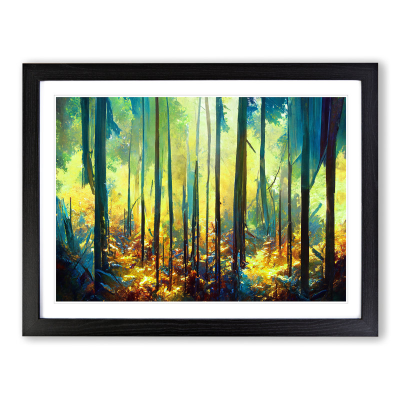 Special Abstract Forest Vol.3 - Single Picture Frame Print, Black, 46cm H x 64cm W x 2cm D