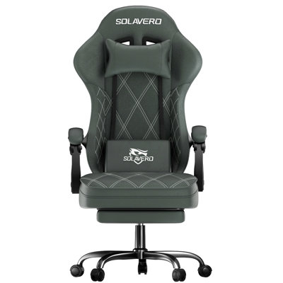 Brayden Studio Game Chair with Footrest, Video Game Chair, Gaming Computer Chair, Ergonomic Height Adjustable Game Chair for Adults with with 360°-Swivel Seat and Headrest, Swivel Breathable Felt Fabric Office Chair