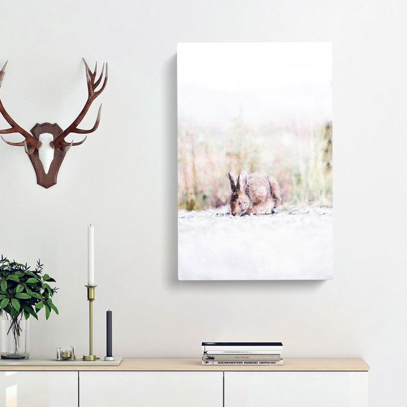 Rabbit Grazing - Wrapped Canvas Print, 76cm H x 50cm W x 3cm D