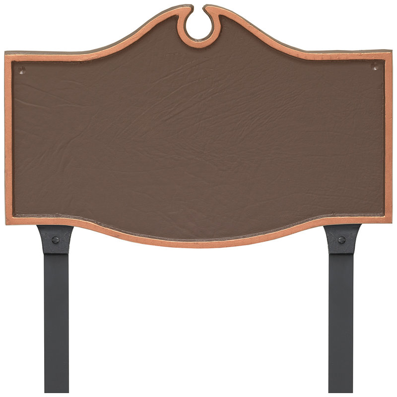 Plaque d’adresse murale sur 1 ligne colonial, Taupe / Blanc