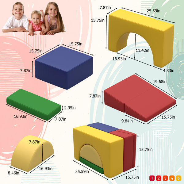 FDW 189.6'' W Indoor Foam Climbing Blocks