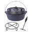 Cocotte en fonte pré-assaisonnée avec couvercle pour ragoûts de feu de camp et cuisson extérieure